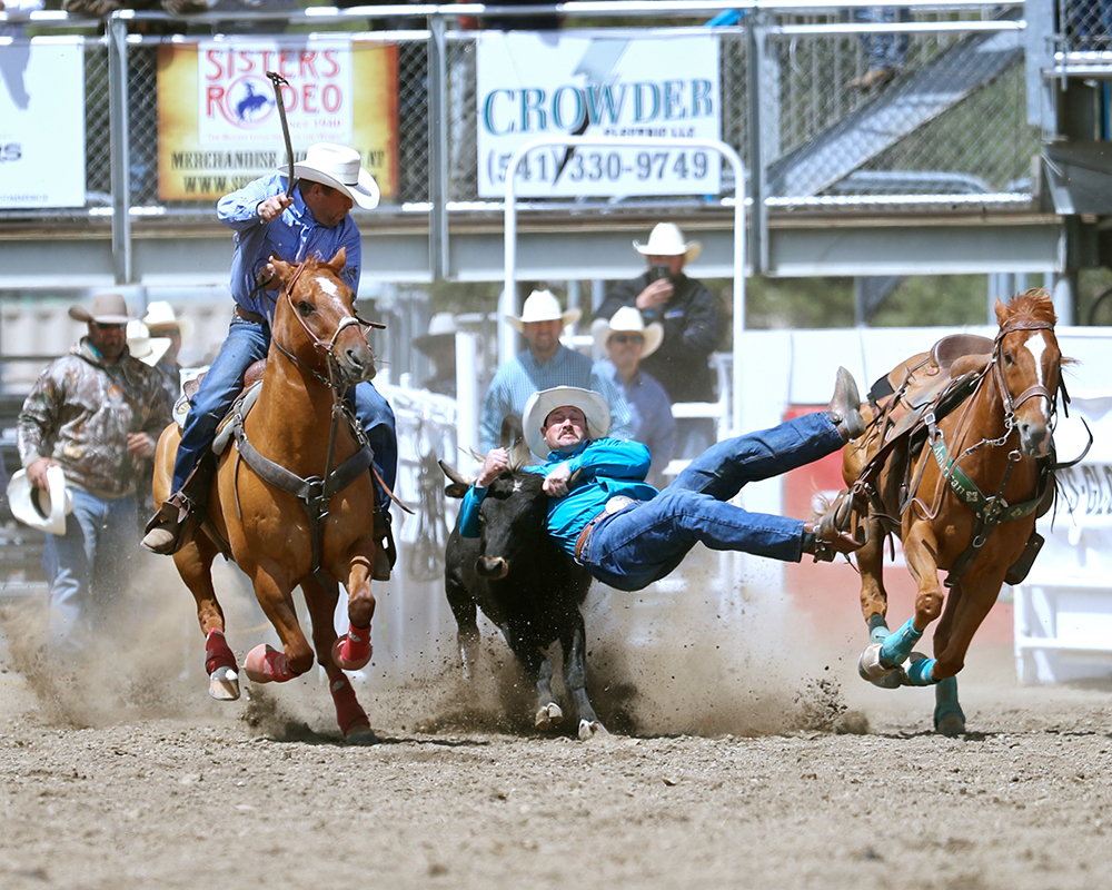 Steer Wrestling - SIsters Rodeo
